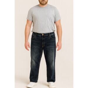 Urban Star Men’s Dark Wash Straight Leg Jeans 40x32 Cotton Blend